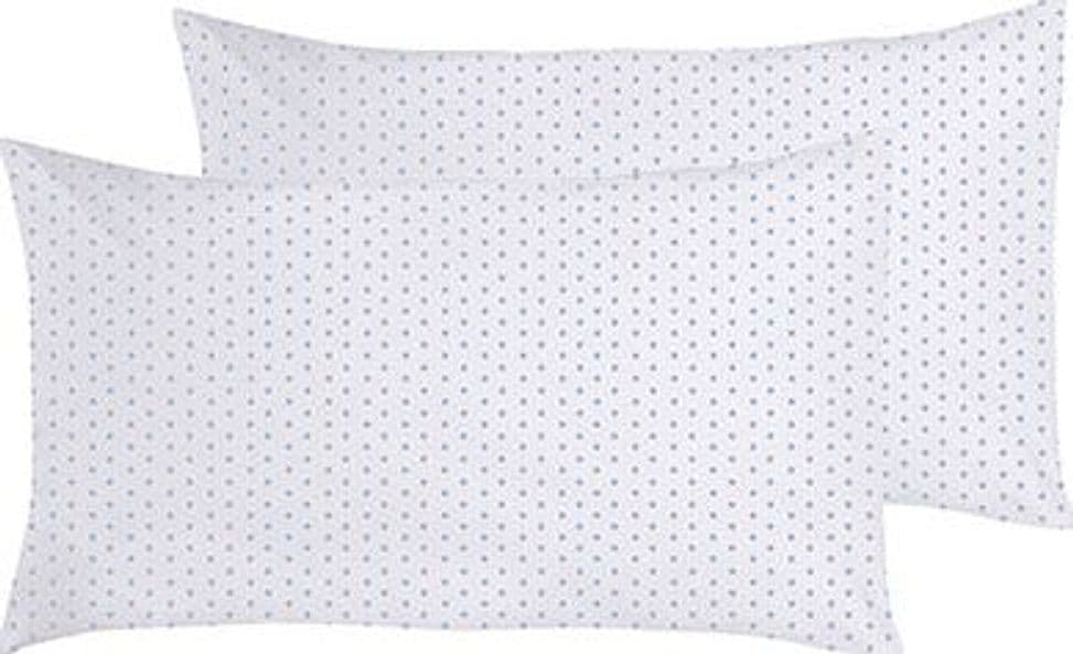 Set 2 federe coppia di federe bifaccia doubleface stampa digitale 100% cotone Made in Italy POIS CELESTI SU BIANCO in Federe Vanita di raso - Sesto San Giovanni, commercioVirtuoso.it