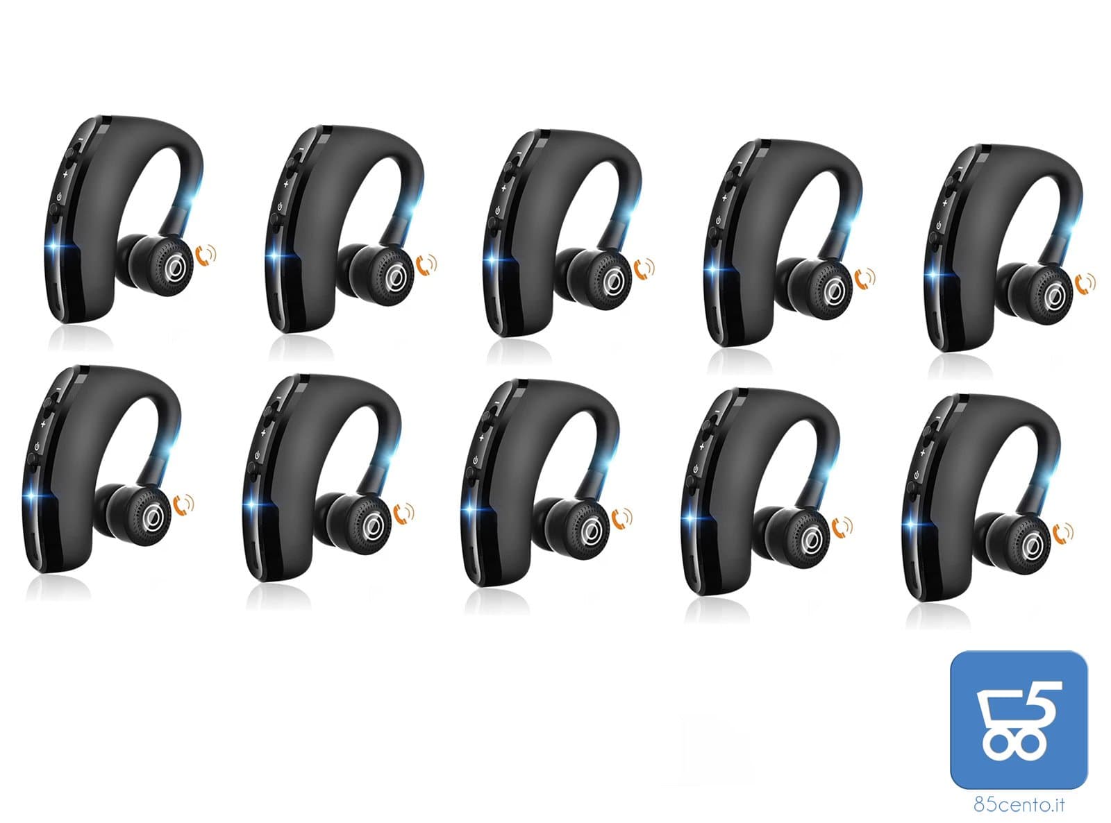 Pack 10 Auricolari Bluetooth Wireless Mono con Microfono HD CVC8.0 Riduzione del Rumore Ruotabile 270° Destro Sinistro in Cuffie Bluetooth monoaurali 85cento.it - Potenza, commercioVirtuoso.it