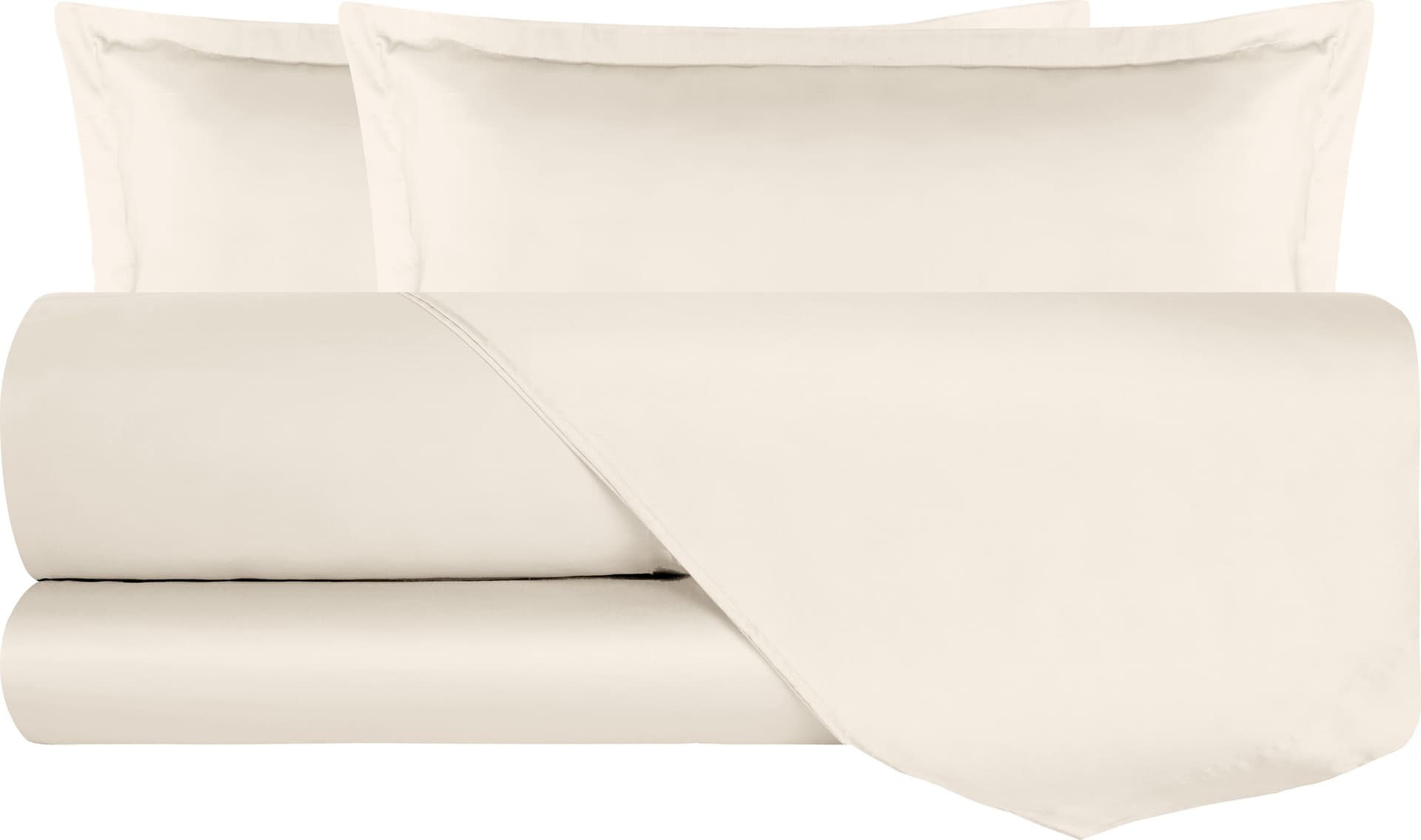Completo Letto in Raso di puro cotone In Raso DELUXE Panna in Set di lenzuola e federe Vanita di raso - Sesto San Giovanni, commercioVirtuoso.it