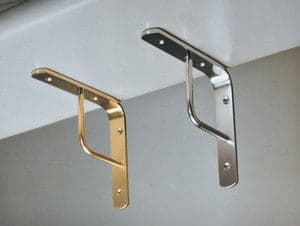 Reggimensole Ottone Lucido Cm.20 Per Vetri in Staffe e supporti per mensole Ebricowill - Palermo, commercioVirtuoso.it