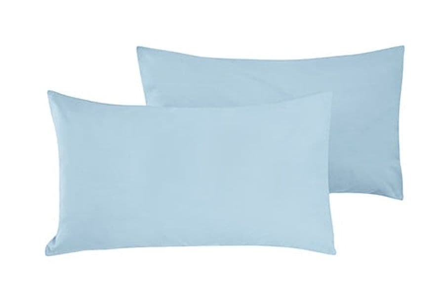 Coppia di federe Set di 2 federe copricuscino guanciale Letto in flanella caldo cotone 100% cotone Made in Italy CELESTE in Federe Vanita di raso - Sesto San Giovanni, commercioVirtuoso.it