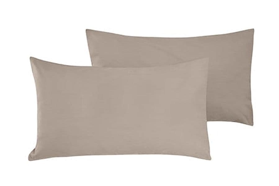 Coppia di federe Set di 2 federe copricuscino guanciale Letto in flanella caldo cotone 100% cotone Made in Italy TORTORA