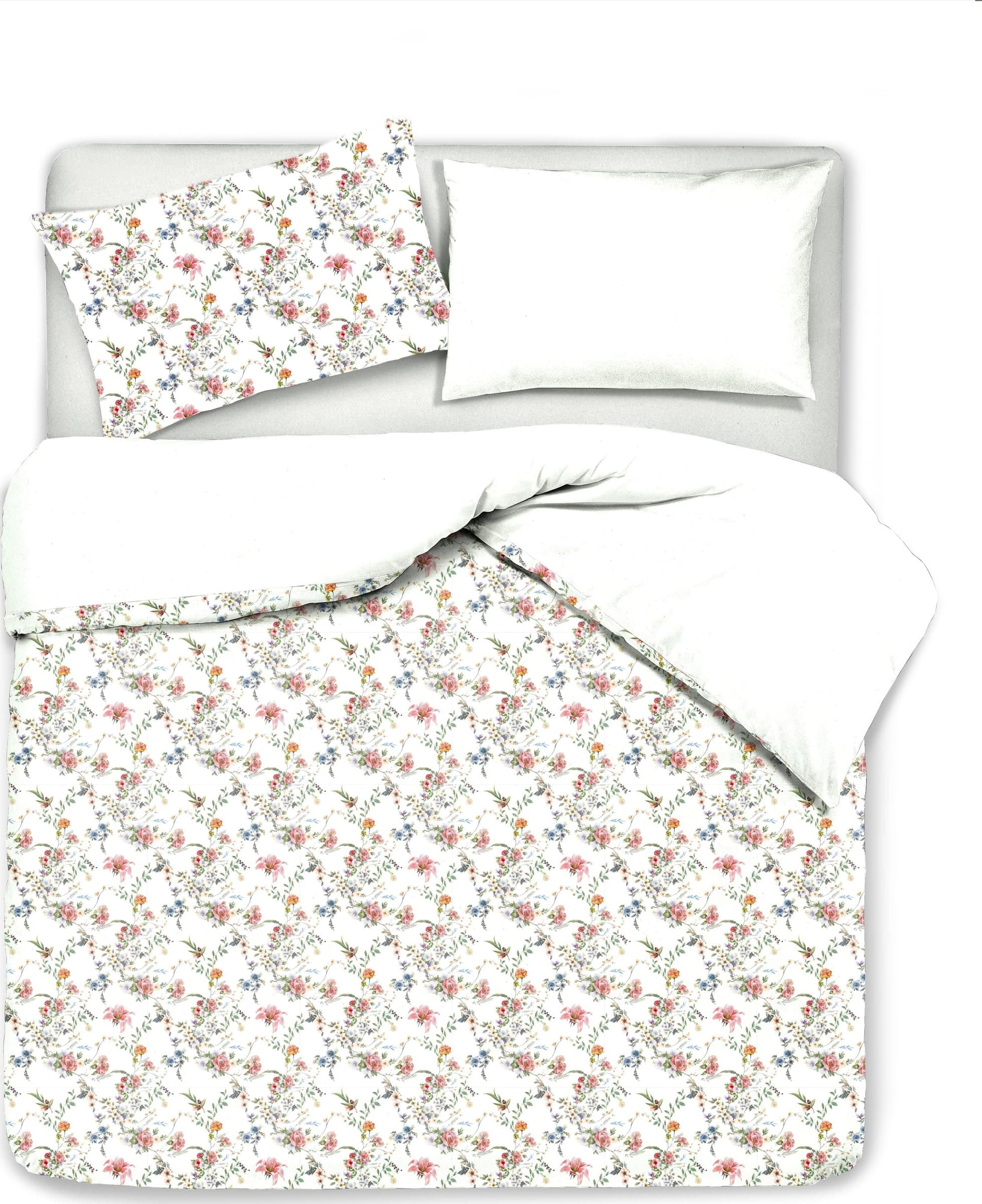 Set Copripiumino federe bifaccia Doubleface parure Copripiumino Stampa Digitale 100% Cotone Made in Italy SOTTOBOSCO/BIANCO in Set copripiumini e federe Vanita di raso - Sesto San Giovanni, commercioVirtuoso.it