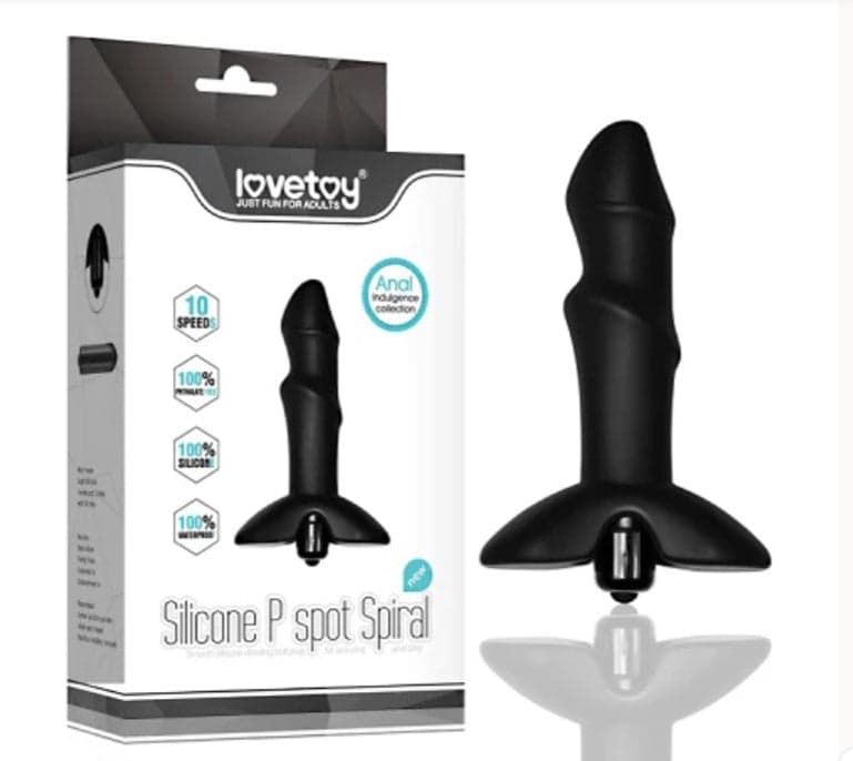 Plug Anale Vibrante fallico Silicone Spiral P-Spot 10 Modalità Lovetoy Nero in prodotto Erosdom - Palmi, commercioVirtuoso.it