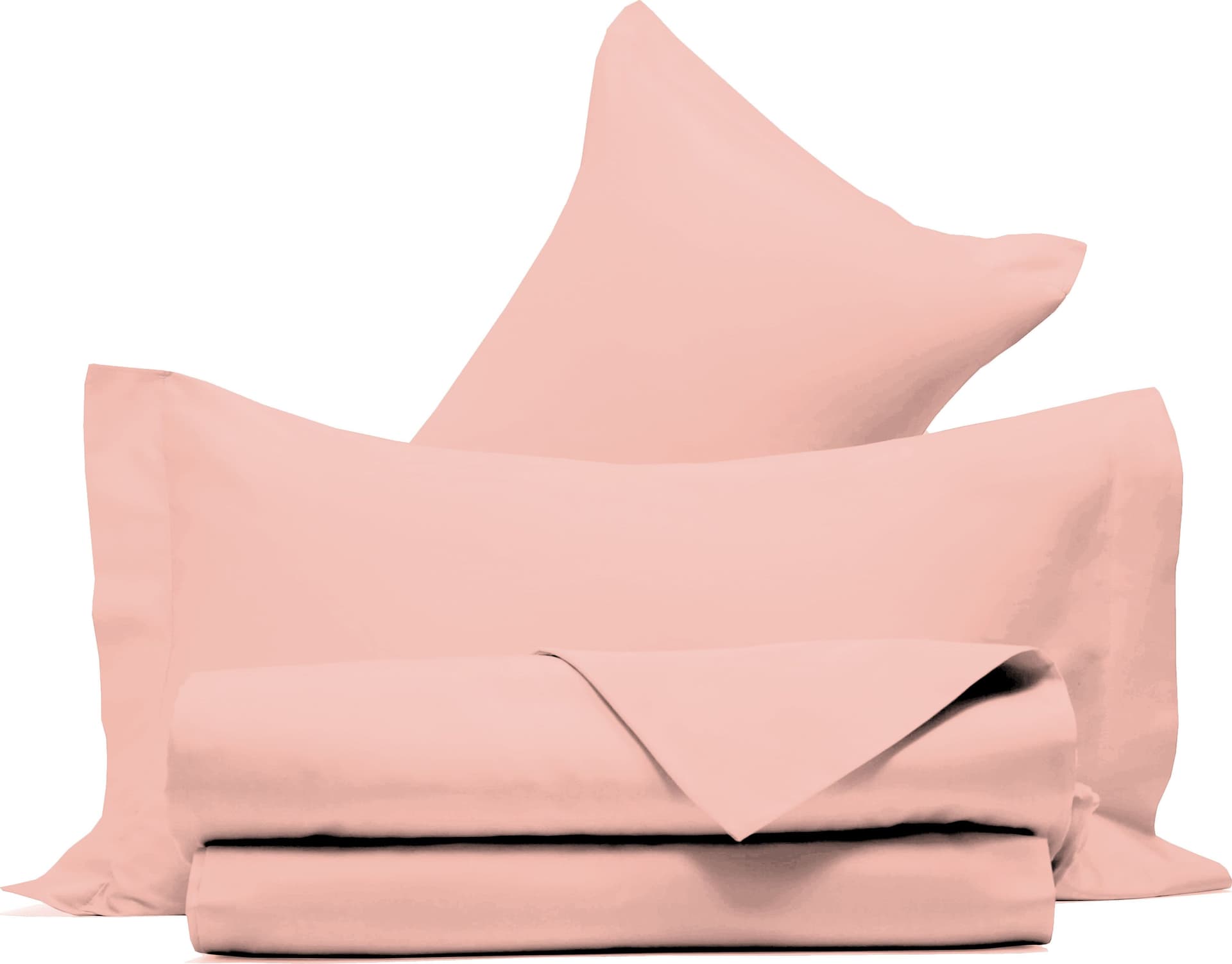 Completo Copripiumino in Raso di puro cotone Rosa - Vanita di raso