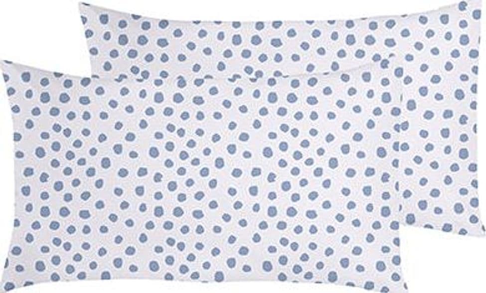 Set 2 federe coppia di federe bifaccia doubleface stampa digitale 100% cotone Made in Italy DOT MINI AZZURRO in Federe Vanita di raso - Sesto San Giovanni, commercioVirtuoso.it