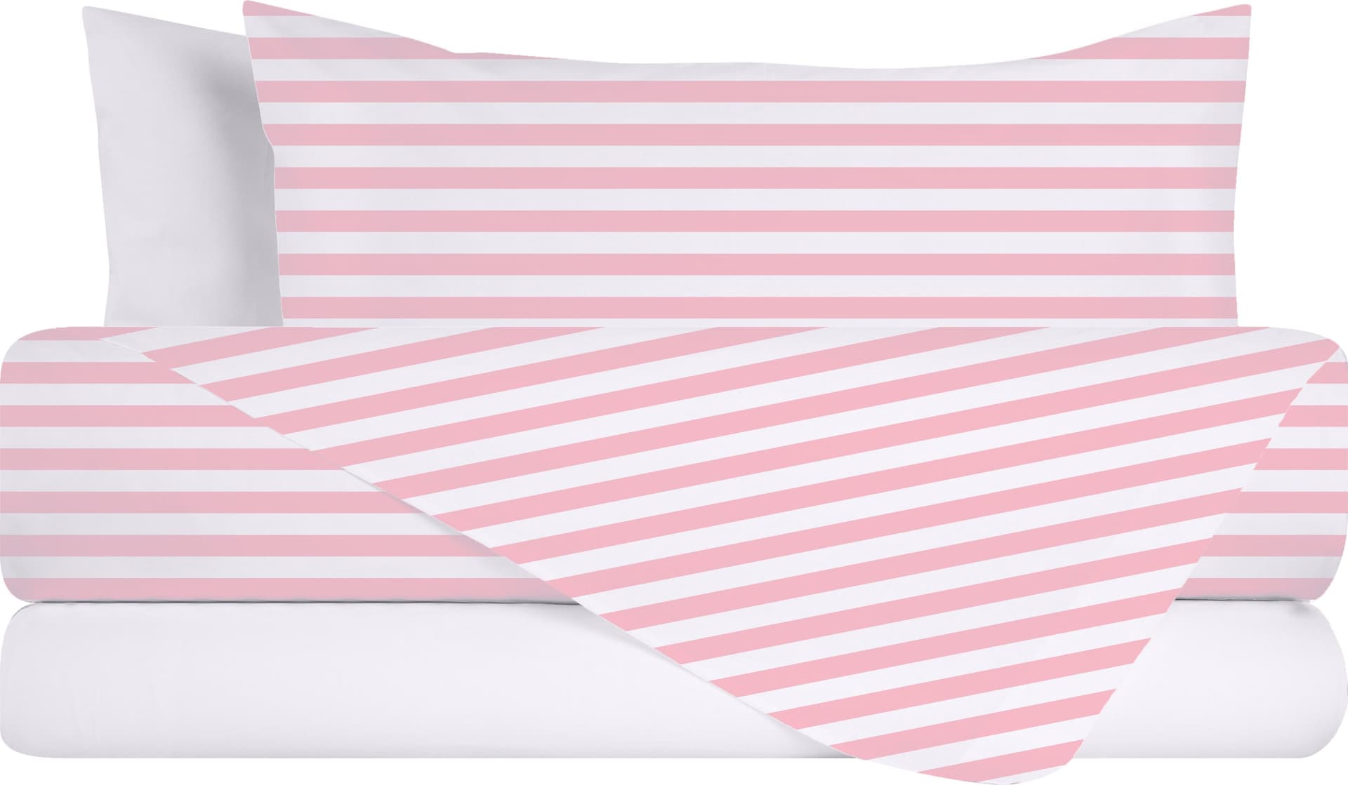 Completo letto lenzuola federe bifaccia double face stampa digitale in cotone made in italy RIGA MINI ROSA/BIANCO in Set di lenzuola e federe Vanita di raso - Sesto San Giovanni, commercioVirtuoso.it