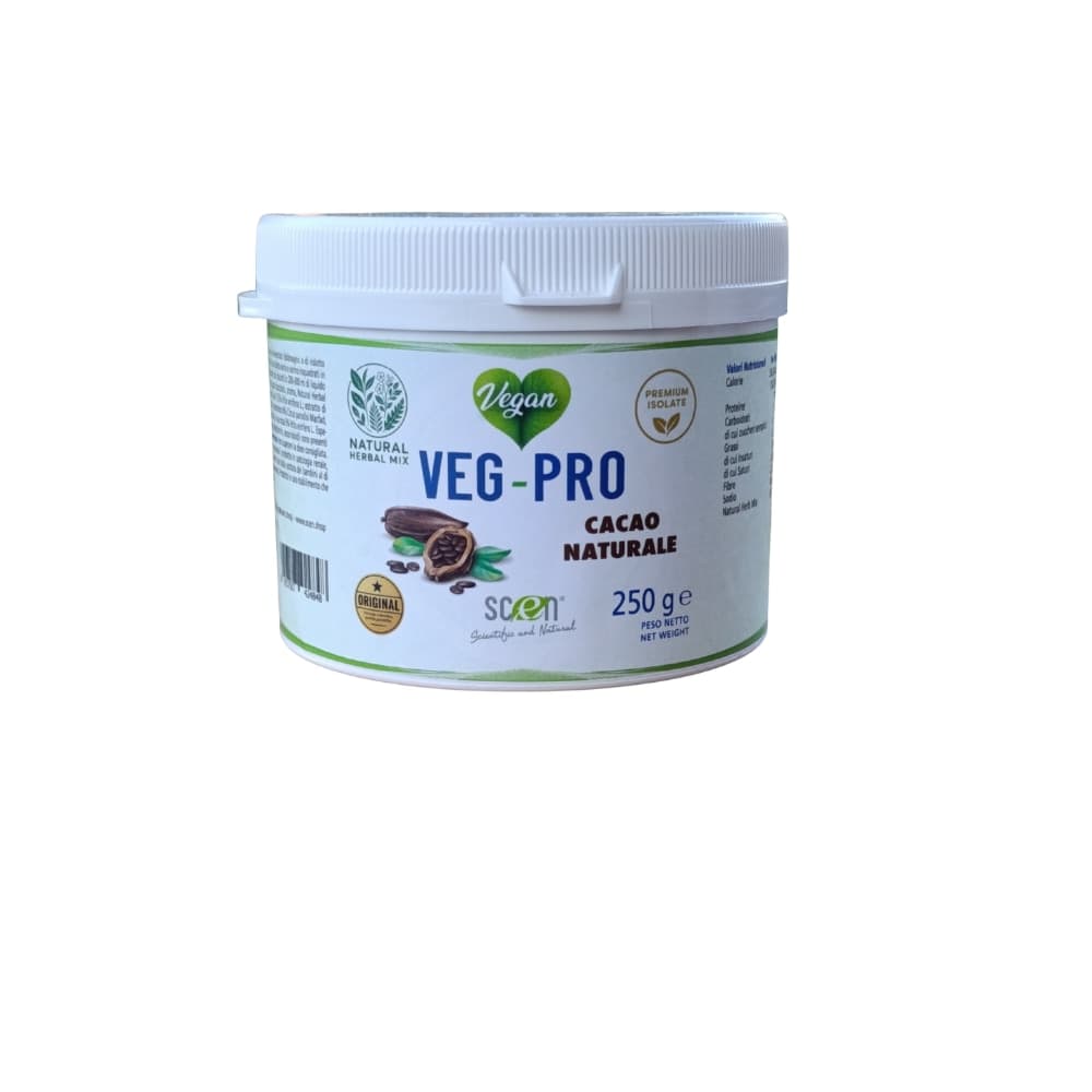 VEG-PRO Proteine del Pisello Isolate con Natural Herbal cacao naturale, 250 gr. in 7 Keto DHEA Scen Scientific and Natural - Poggibonsi, commercioVirtuoso.it