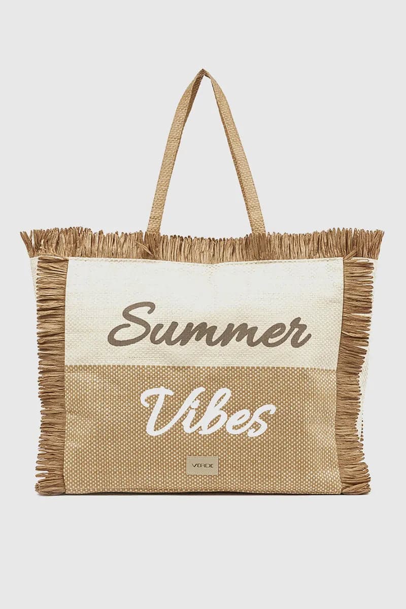 VERDE FASHION | Borsa mare in paglia Summer Vibes in Borse Tote You Store - Messina, commercioVirtuoso.it