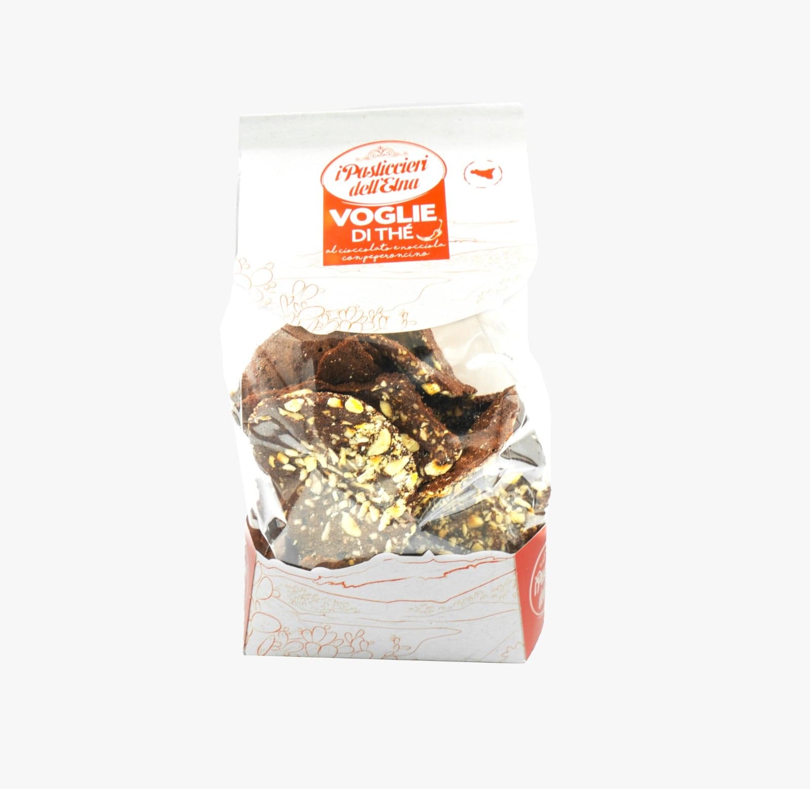 Voglie di thè al cioccolato e nocciola con peperoncino - 130 gr. in Biscotti per la colazione Sicilya - Messina, commercioVirtuoso.it