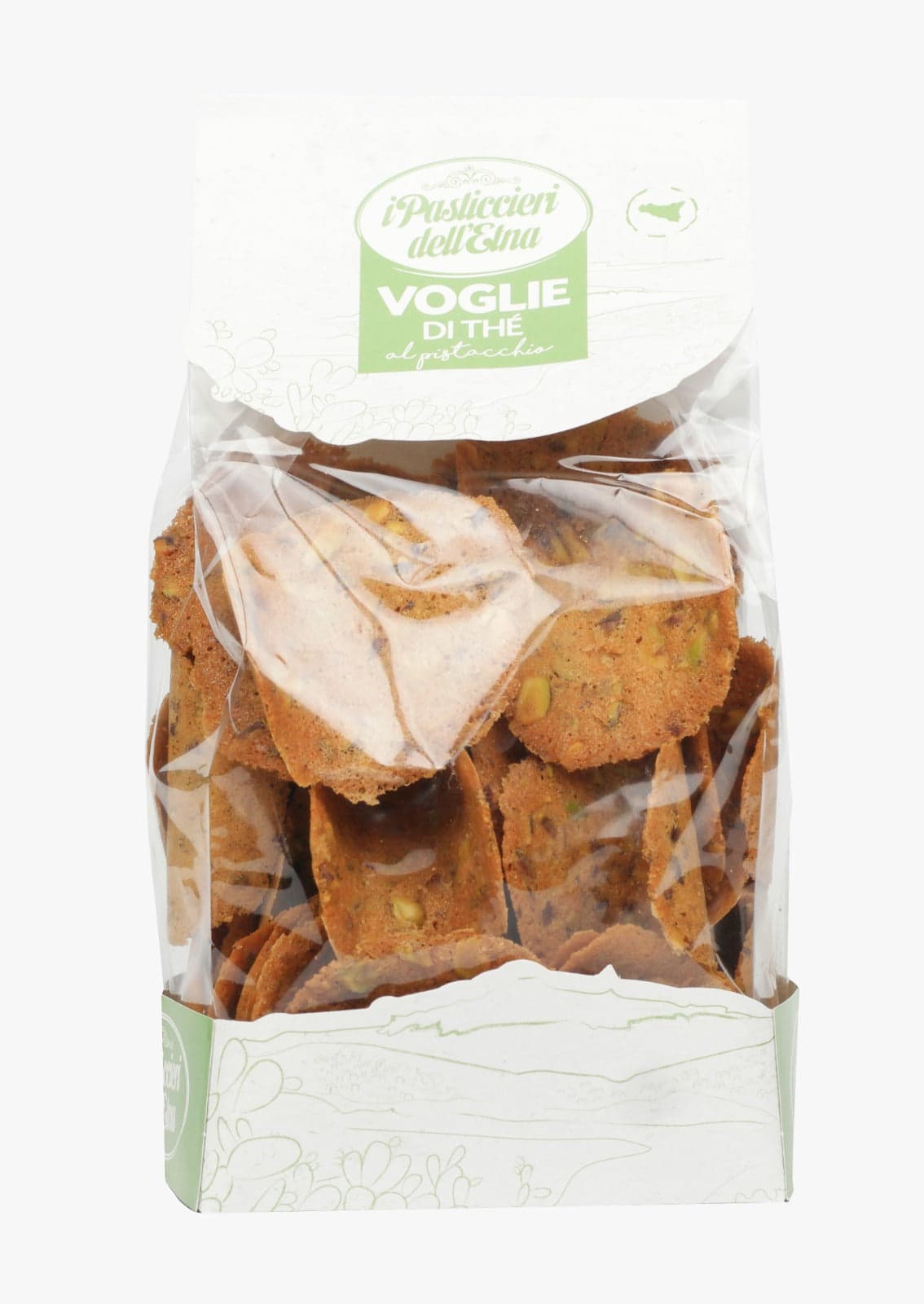 Voglie di thè al pistacchio - 130 gr. in Biscotti per la colazione Sicilya - Messina, commercioVirtuoso.it