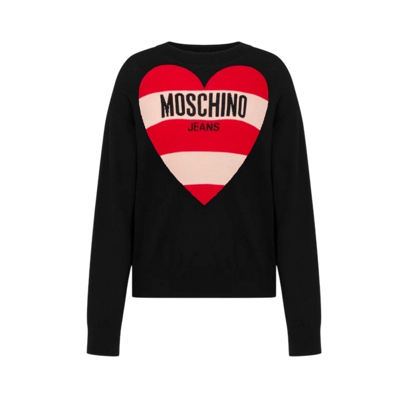 MOSCHINO JEANS maglie donna moschino jeans - maglia pura lana extrafine - nero da donna in Felpe senza cappuccio Drestige - Casamassima, commercioVirtuoso.it