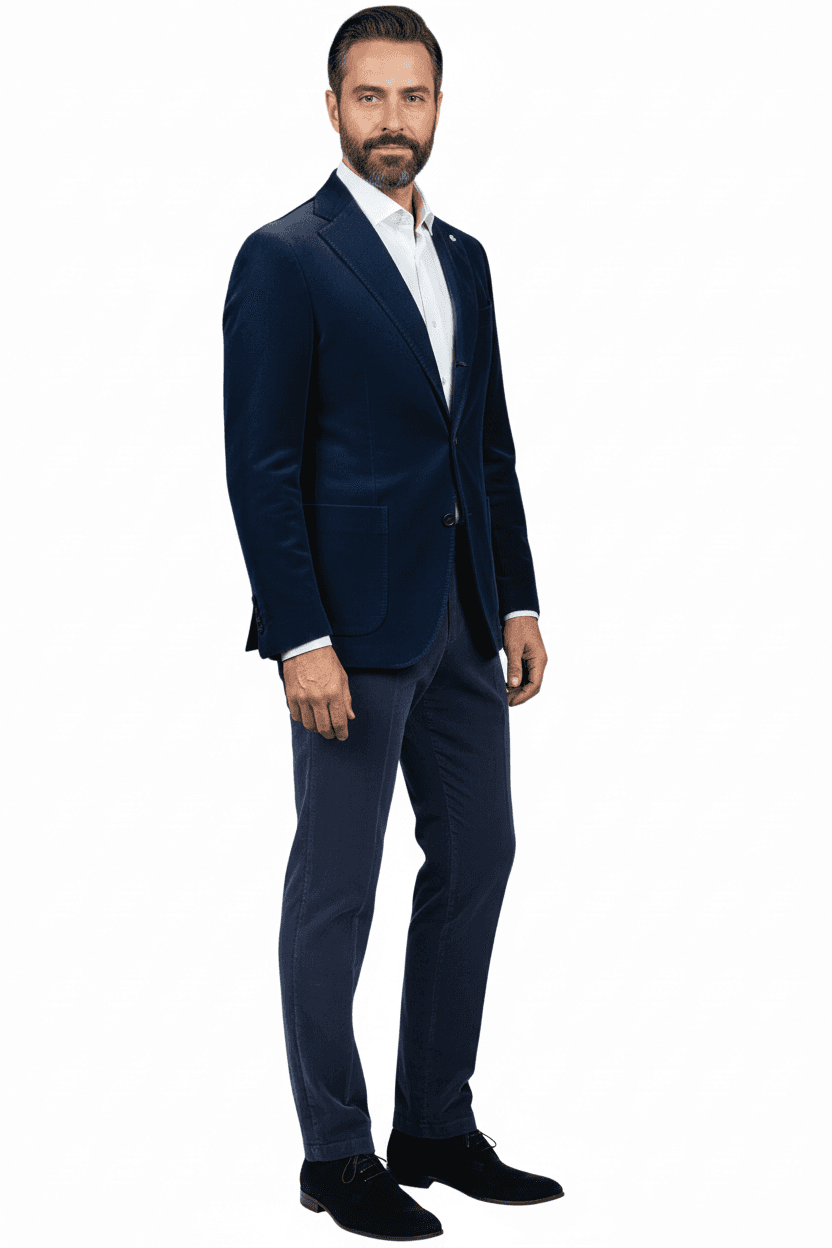Abito uomo L.B.M. 1911 - Velluto rigato blu in Abiti Couture - Sestu, commercioVirtuoso.it