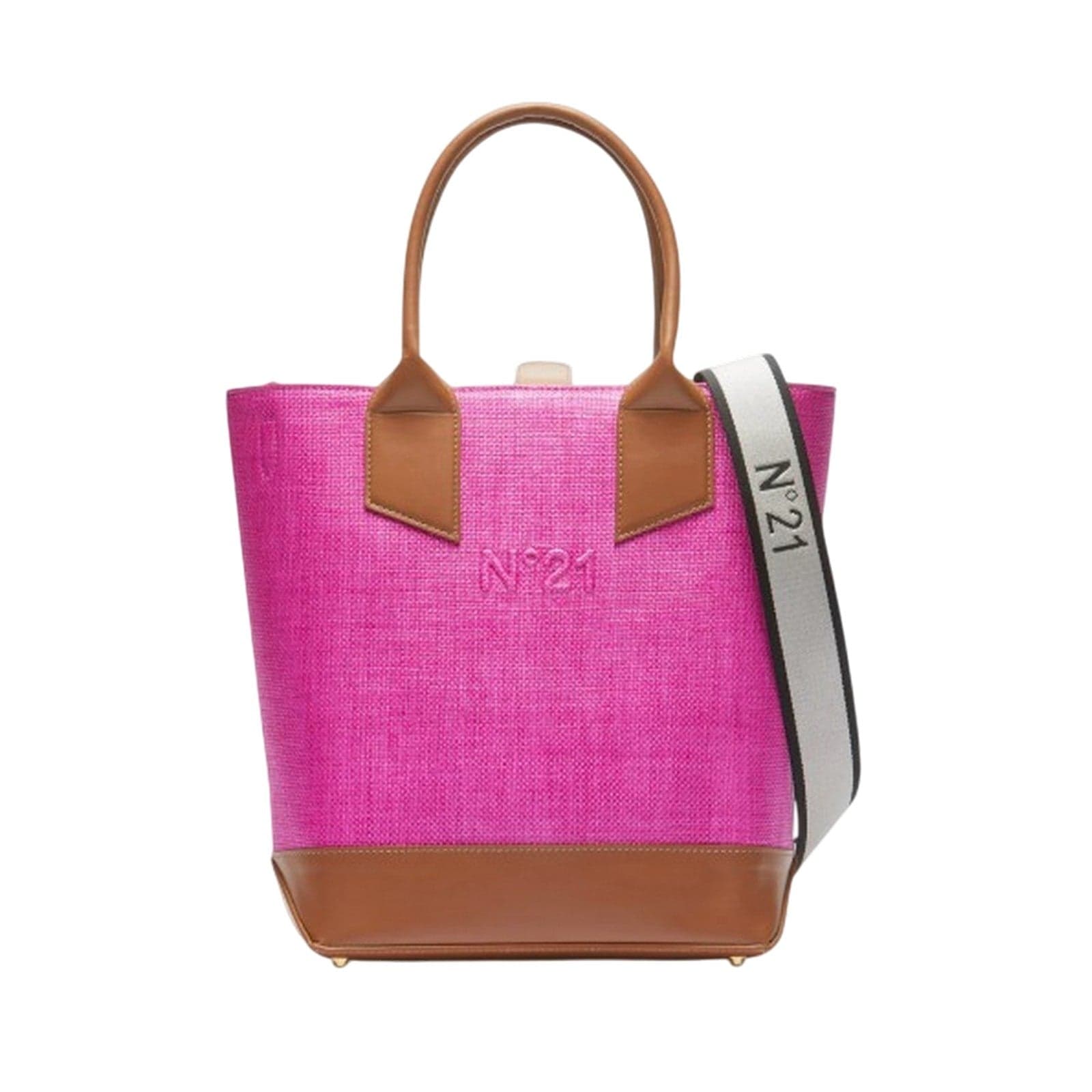 N°21 borse a tracolla donna n21 - vertical shopper raffia - fucsia da donna in Borse a spalla Drestige - Casamassima, commercioVirtuoso.it