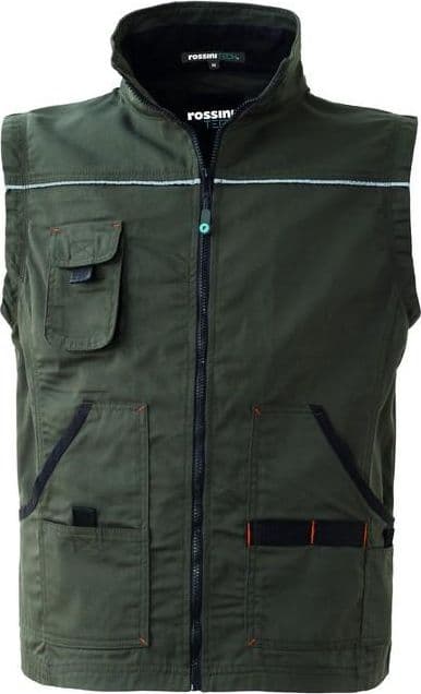 Gilet Fangio Verde Militare Gilet Multitasche da Lavoro Elettricista Cacciatore Pescatore in Gilet antinfortunistici Dresswork - Como, commercioVirtuoso.it
