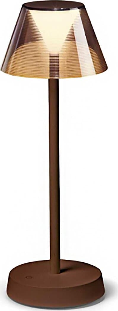 Abat-jour-batteria-Ideal-Lux-LOLITA-286747-LED-IP54-250Lm-corten-metallo-lampada-tavolo-classica-touch