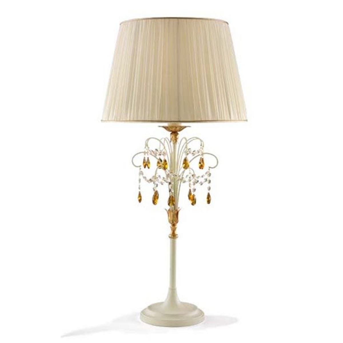 Abat-jour-classica-Flami-IRIS-1350-LTG-E27-LED-metallo-tessuto-lampada-tavolo