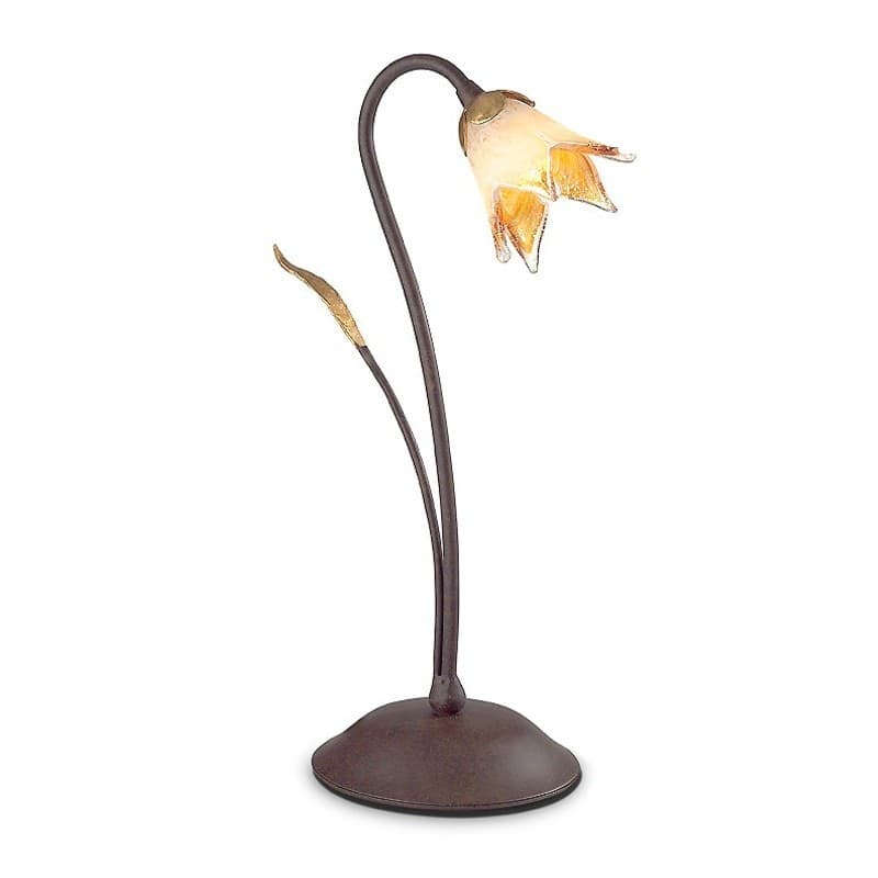 Abat-jour-classica-Flami-ORCHIDEA-1303-LT1-G9-LED-ferro-vetro-lampada-tavolo