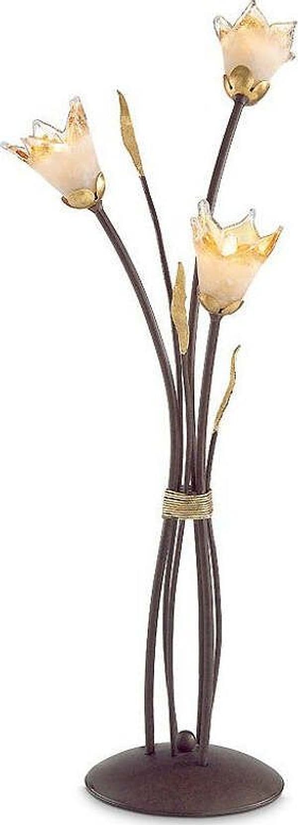Abat-jour-classica-Flami-ORCHIDEA-1303-LT3-G9-LED-ferro-vetro-lampada-tavolo