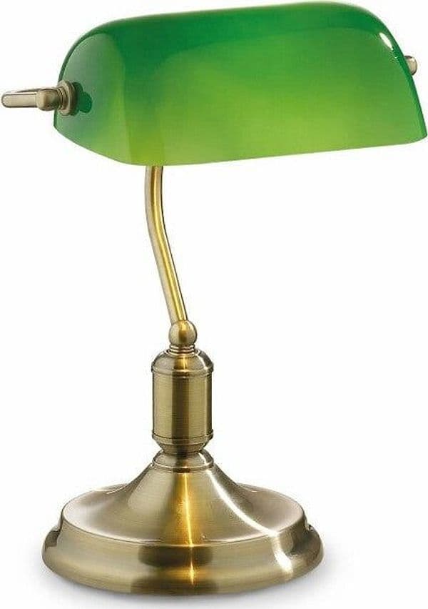 Abat-jour-classica-Ideal-Lux-LAWYER-TL1-045030-E27-LED-vetro-metallo-lampada-tavolo