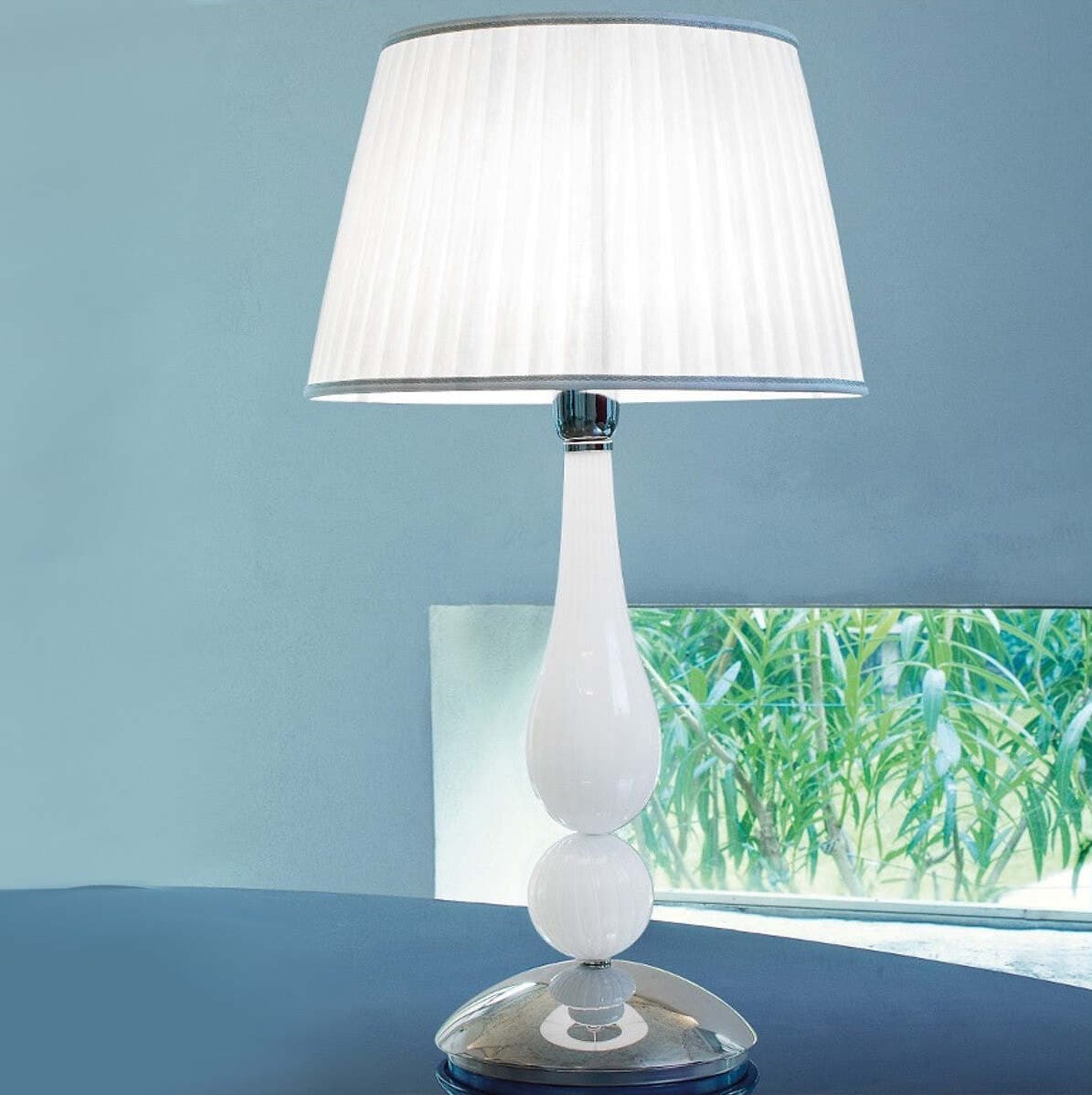 Abat-jour-classica-Sylcom-CAROLA-1422-35-+-TOP-E27-LED-vetro-murano-lampada-tavolo