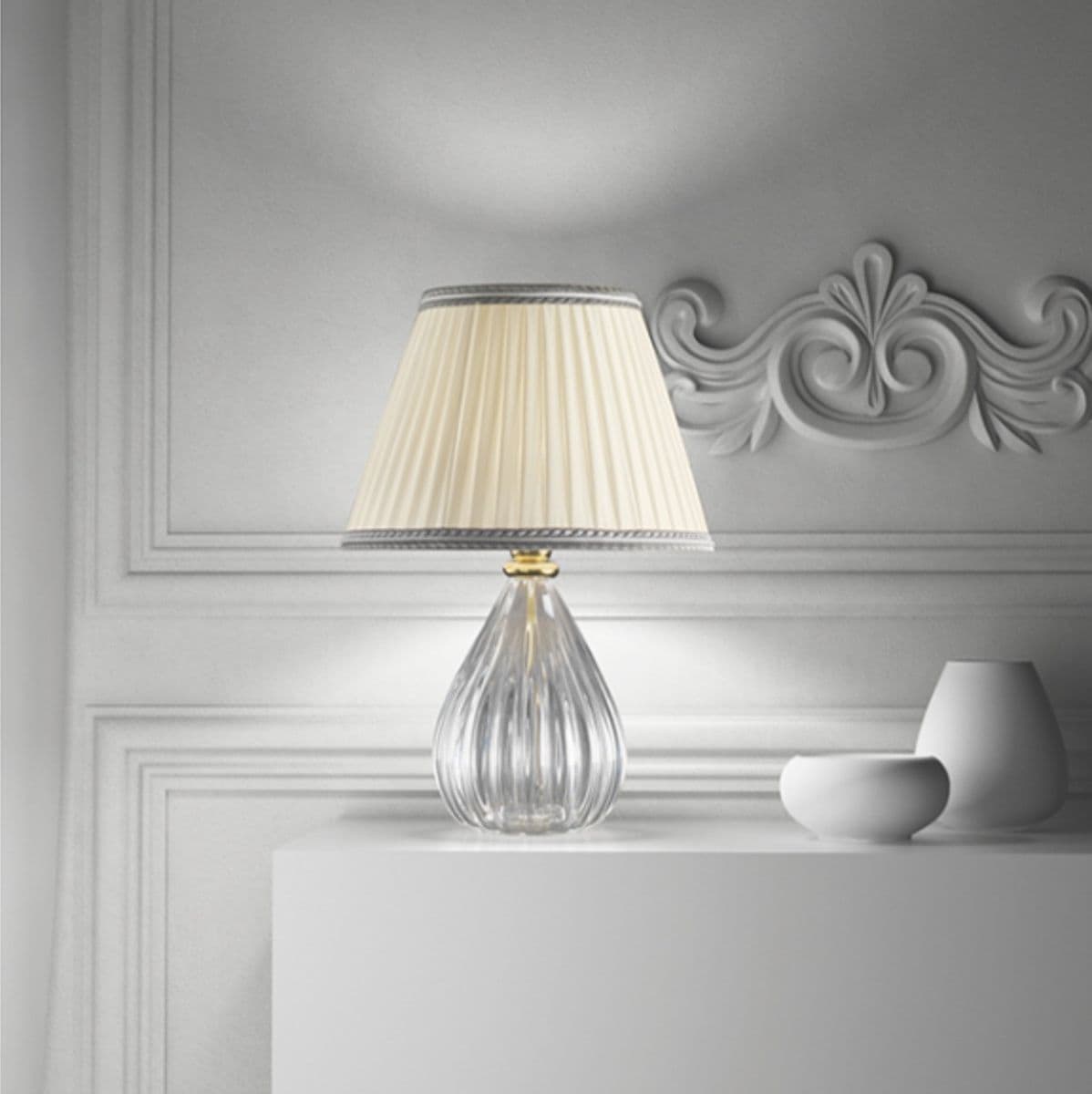 Abat-jour-classica-Sylcom-FELICITA-1395-1462-22-E14-LED-vetro-soffiato-lampada-tavolo