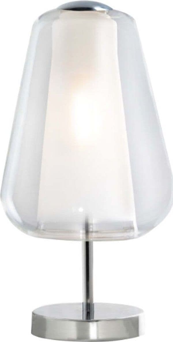 Abat-jour-moderna-Top-Light-DOUBLE-SKIN-1176CR-P-GAMMA-TR-E27-LED-vetro-lampada-tavolo