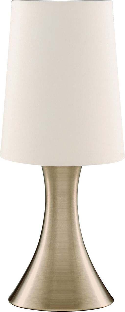 Abatjour-Contemporaneo-Tocco-Acciaio-Ottone-Tessuto-Crema-1-Luce-E14