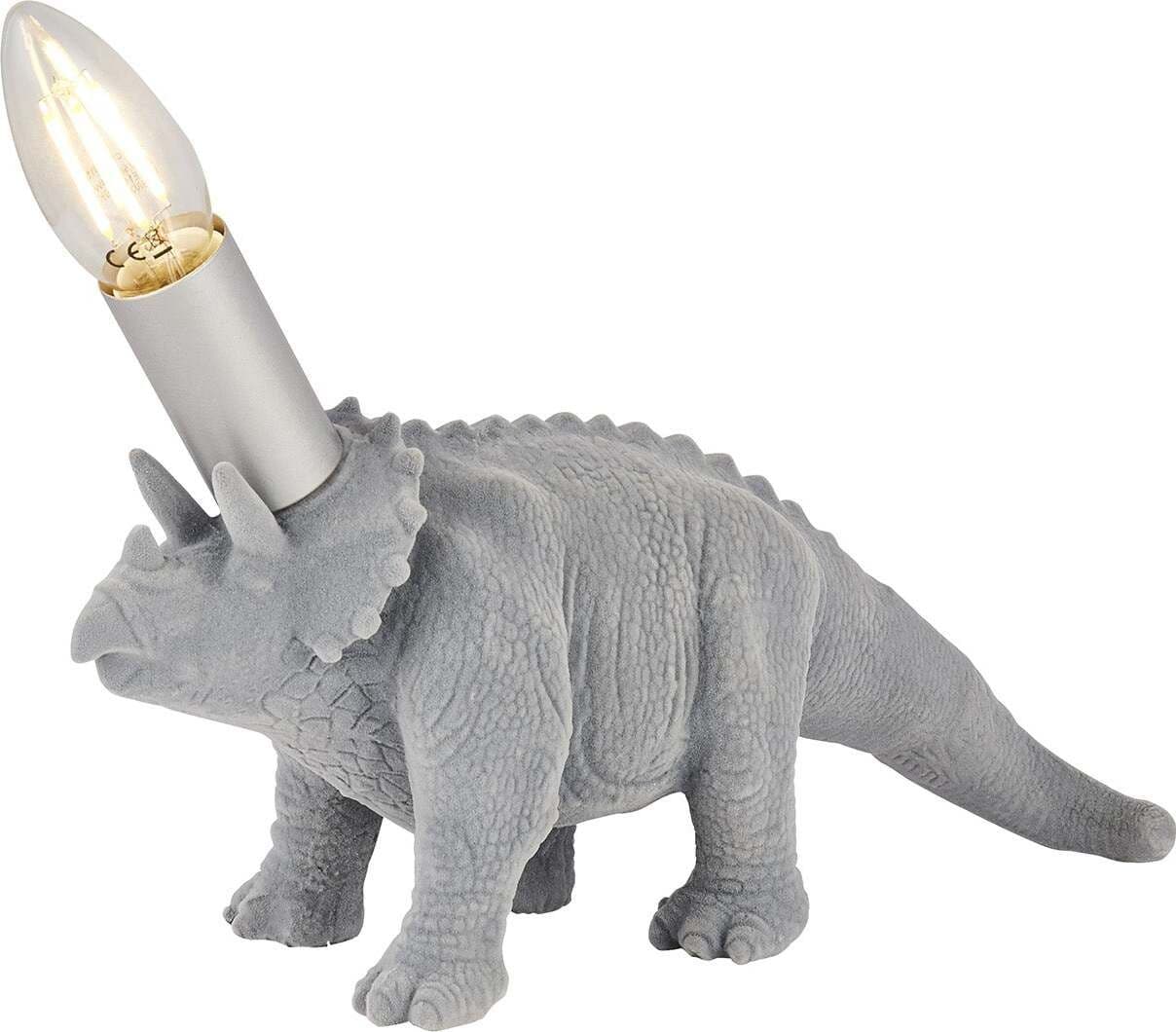Abatjour-Contemporaneo-Triceratopo-Acciaio-Grigio-Ceramica-Argento-1-Luce-E14