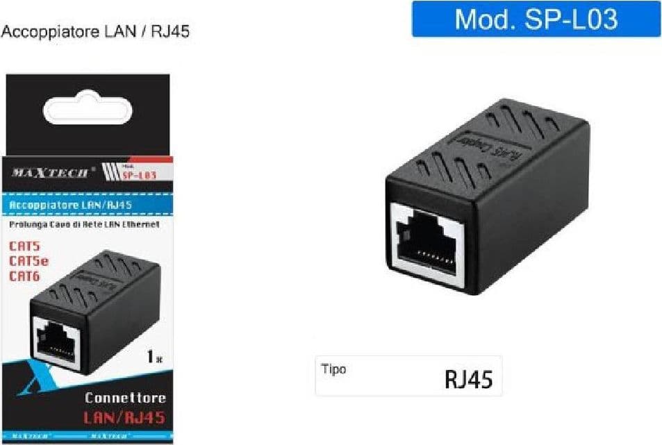 Accoppiatore Connettore Rete Lan/rj45 Ethernet Cat5/cat5e/cat6 Adattatore Sp-l03 Elettronica/Informatica/Accessori/Cavi e accessori/Cavi/Cavi Ethernet Trade Shop italia - Napoli, Commerciovirtuoso.it