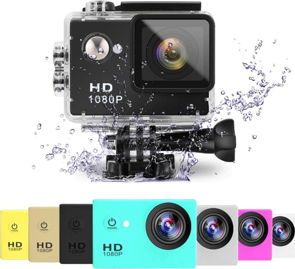 Action Cam Full Hd 1080p Con Custodia Impermeabile Subacqueo Sport Camera Kit Elettronica/Foto e videocamere/Action camera e accessori/Action camera Trade Shop italia - Napoli, Commerciovirtuoso.it