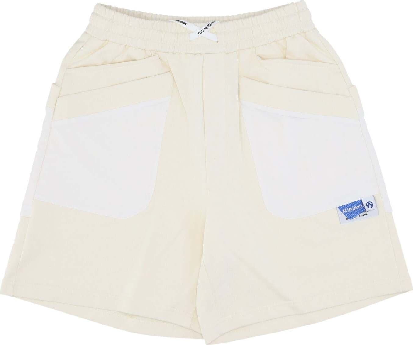 ACUPUNCTURE Pantalone Corto Tuta Uomo Label Shorts Cream