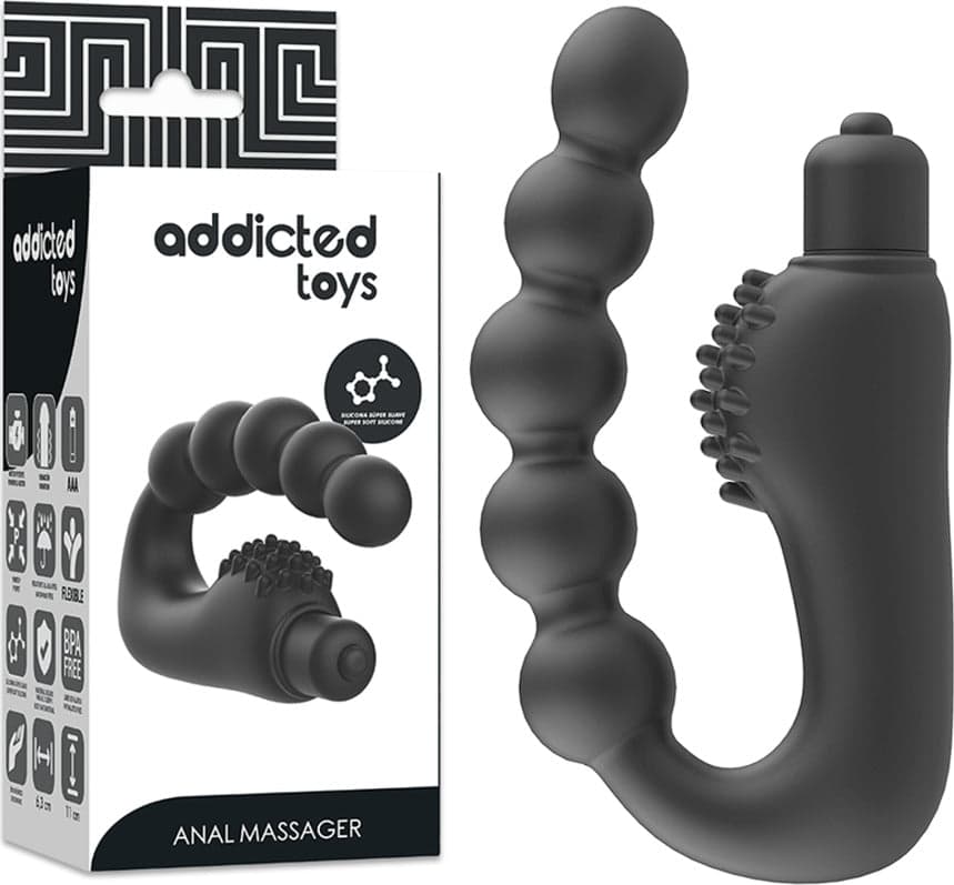 ADDICTED TOYS ANAL PLUG MASSAGER VIBRATORE CON STIMOLATORE ANALE PROSTATICO VIBRANTE