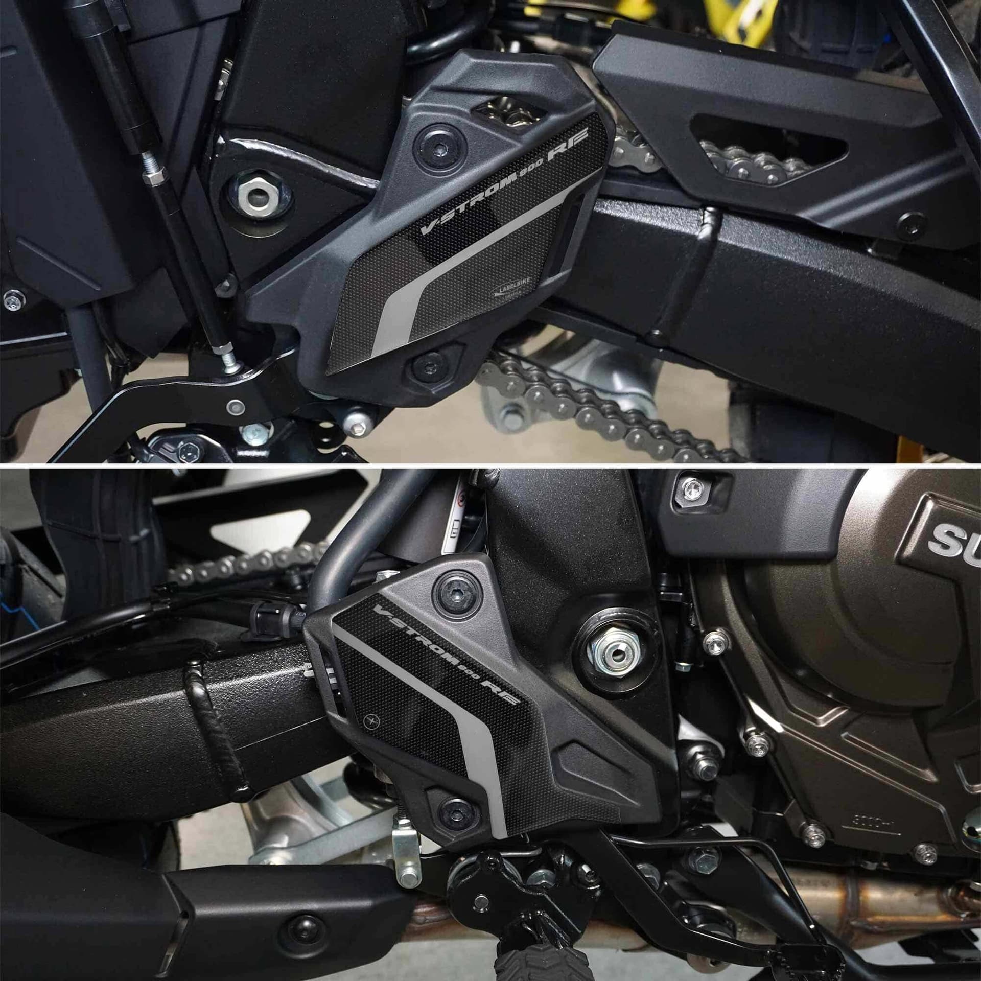 Adesivi-3D-compatibili-con-Suzuki-V-Strom-800RE-Protezioni-Battitacco-per-moto