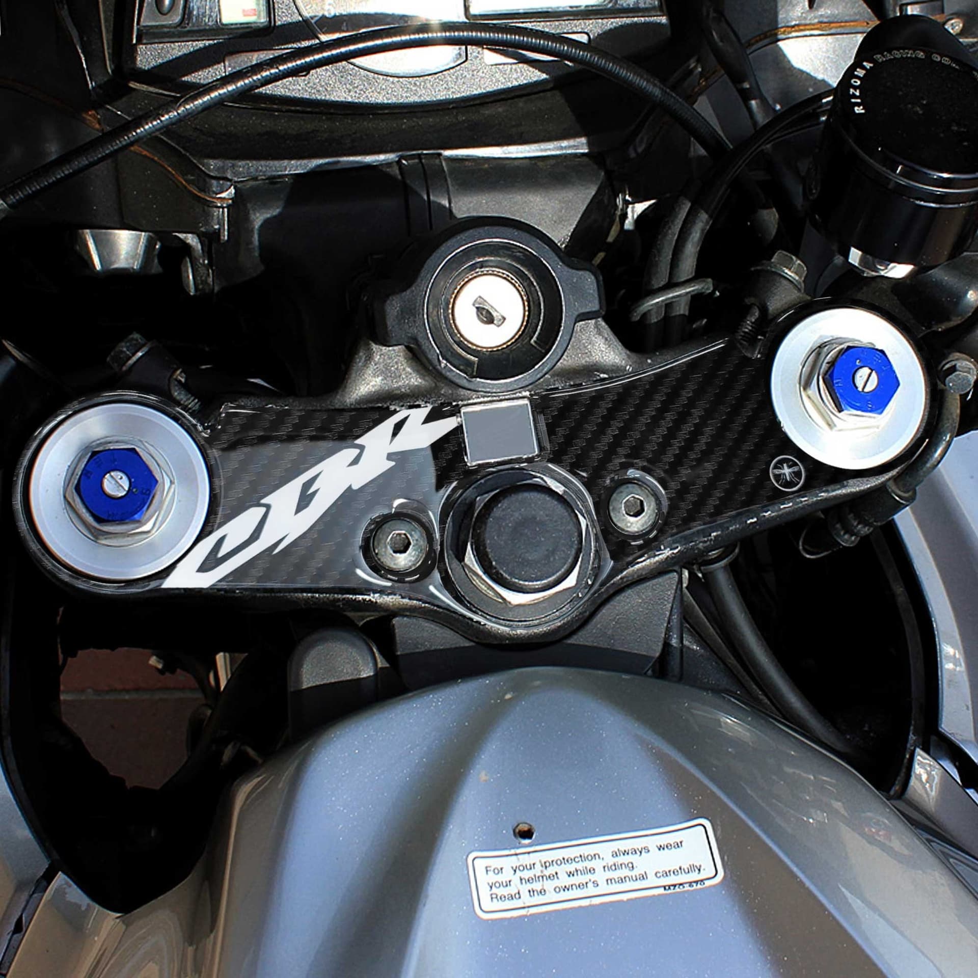 Adesivo-Honda-protezione-piastra-sterzo-forcella-moto-cbr600rr-2007-12-bianco