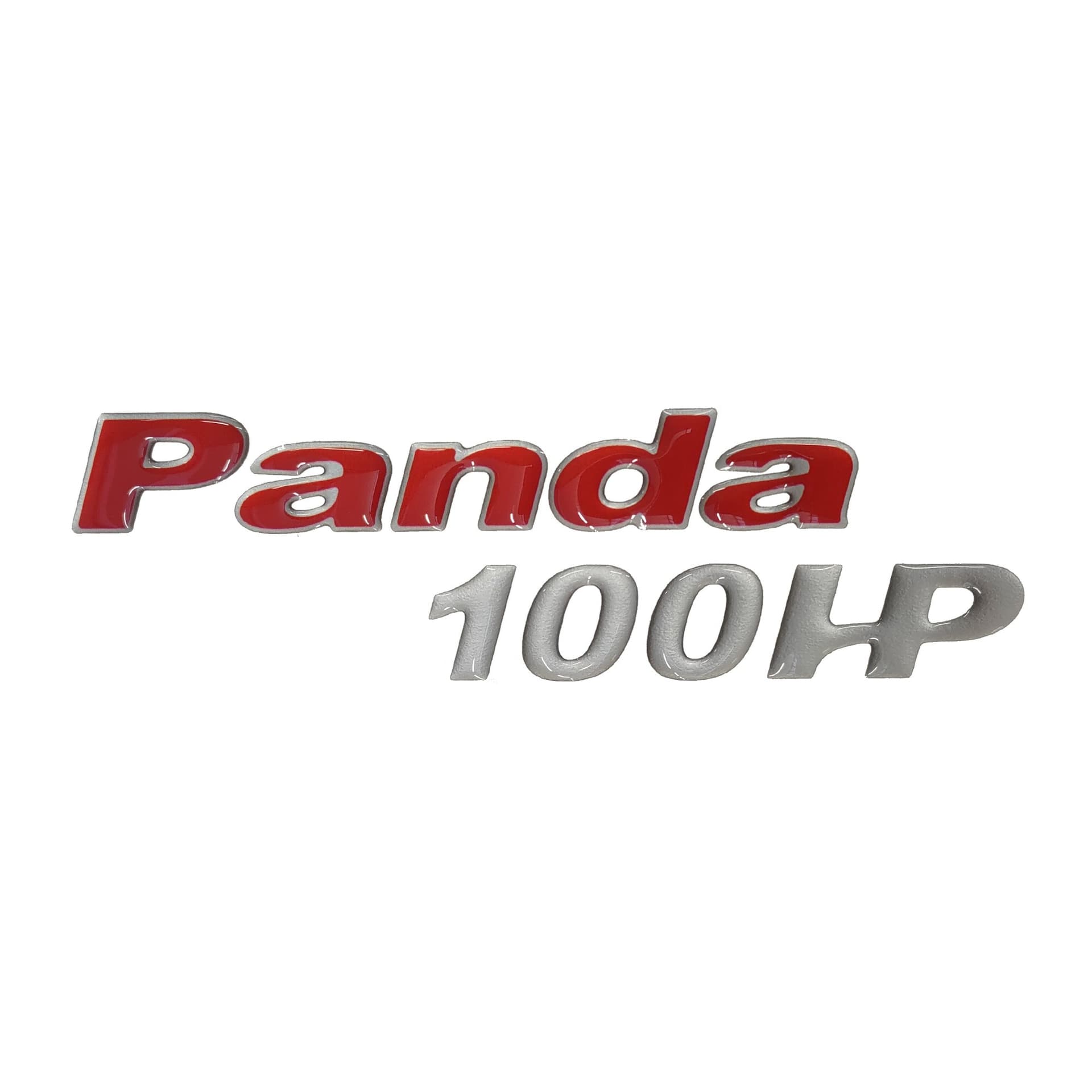 Adesivo-in-resina-gel-3D-scritta-Panda-100-hp-emblema-auto-compatibile-con-Fiat