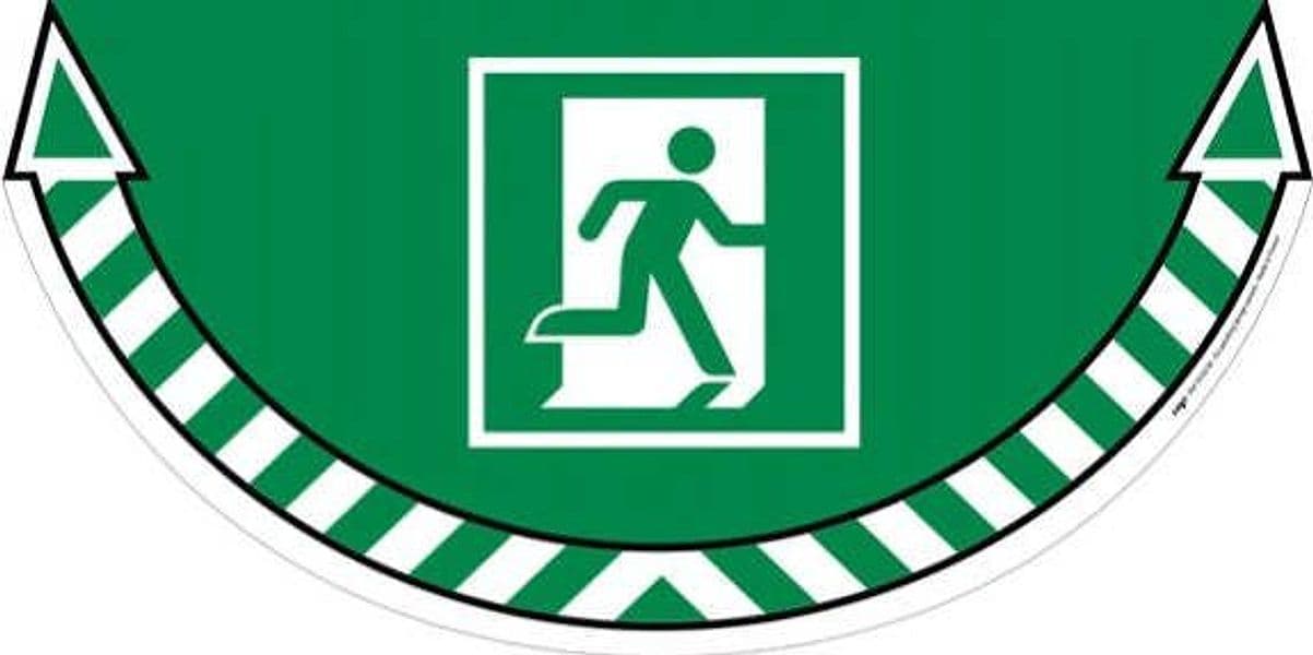 Adesivo segnalatore da terra Take Care - Uscita di emergenza - 70x35 cm - CEP Fai da te/Sicurezza e protezione/Attrezzature per sicurezza sul lavoro/Segnaletica antinfortunistica Eurocartuccia - Pavullo, Commerciovirtuoso.it