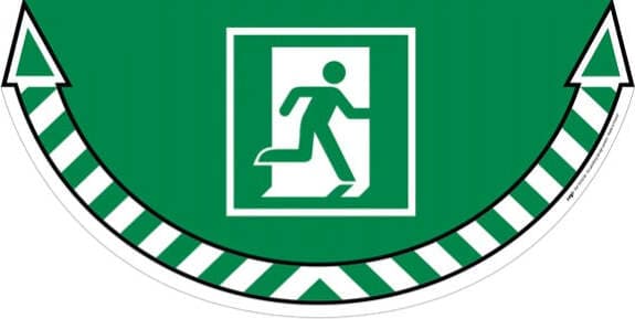 Adesivo segnalatore da terra Take Care - Uscita di emergenza - 70x35 cm - CEP Fai da te/Sicurezza e protezione/Attrezzature per sicurezza sul lavoro/Segnaletica antinfortunistica Eurocartuccia - Pavullo, Commerciovirtuoso.it
