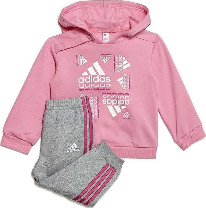 Adidas-Tuta-Bambina-in-cotone-felpato-Rosa-HR5884
