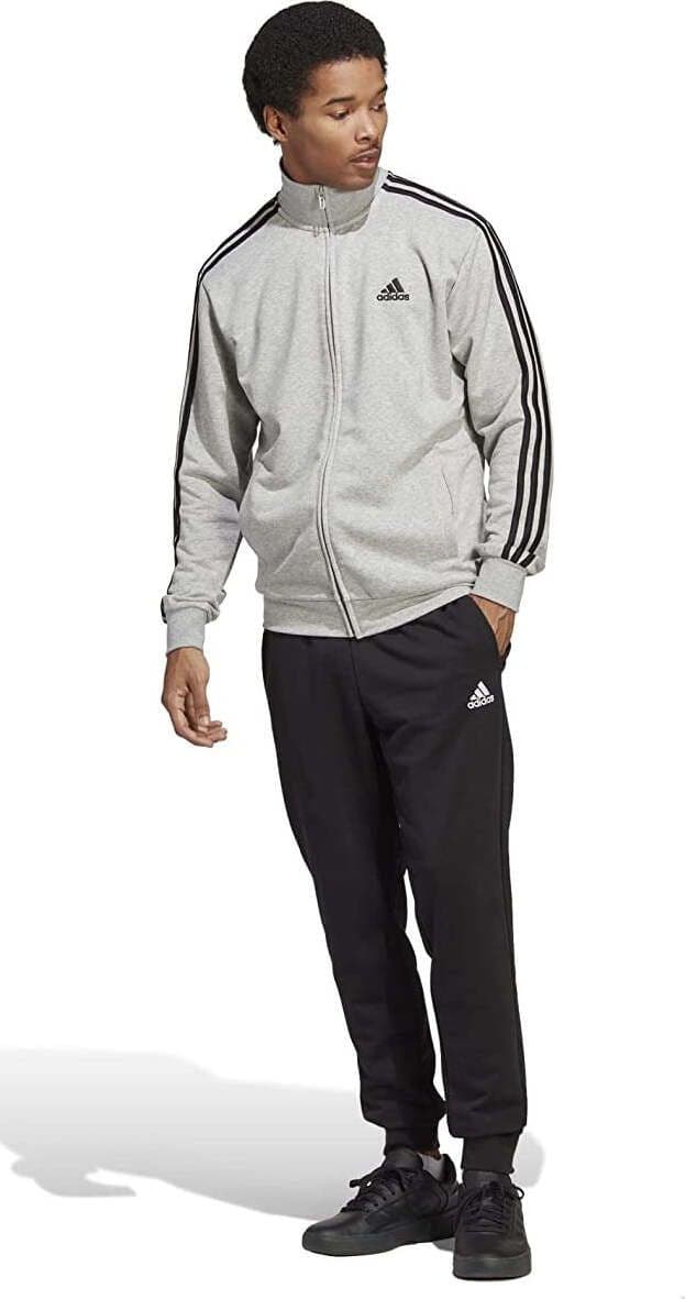 ADIDAS Tuta Sportswear Basic 3 Stripes Track Uomo Grigia e Nera