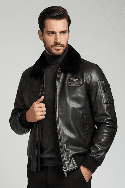 Giubbotto in pelle uomo Aeronautica Militare - pelle nero in Giacche Couture - Sestu, commercioVirtuoso.it