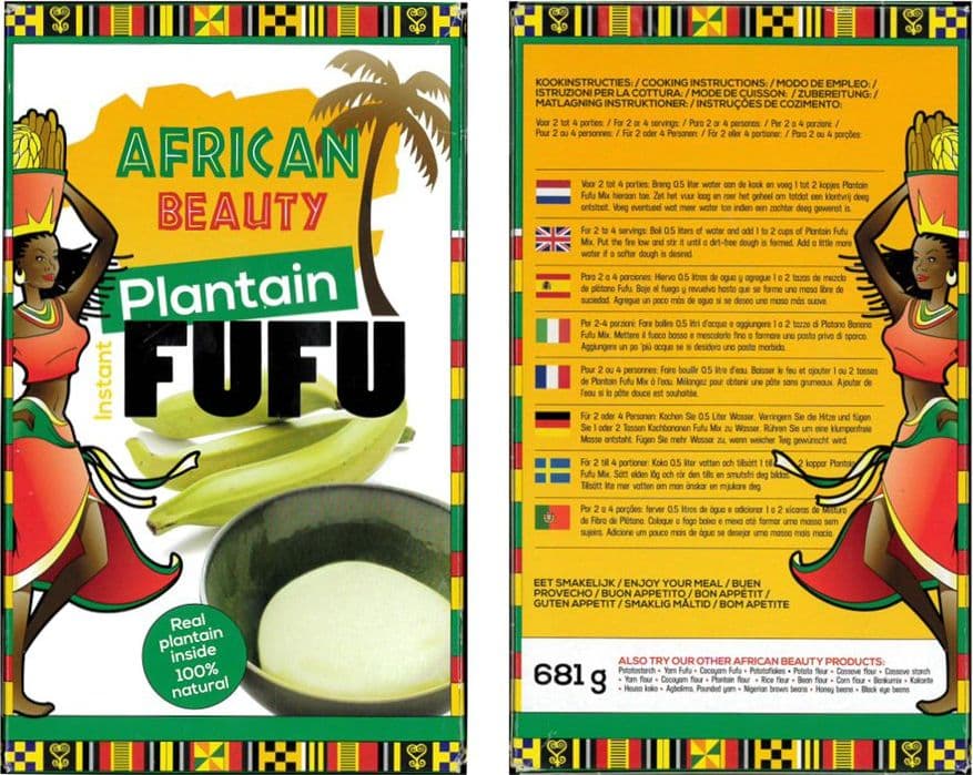AFRICAN BEAUTY FARINA DI PLANTAIN FUFU 681 G PAESE DI ORIGINE OLANDA NETHERLANDS in Farine speciali Agbon - Martinsicuro, commercioVirtuoso.it