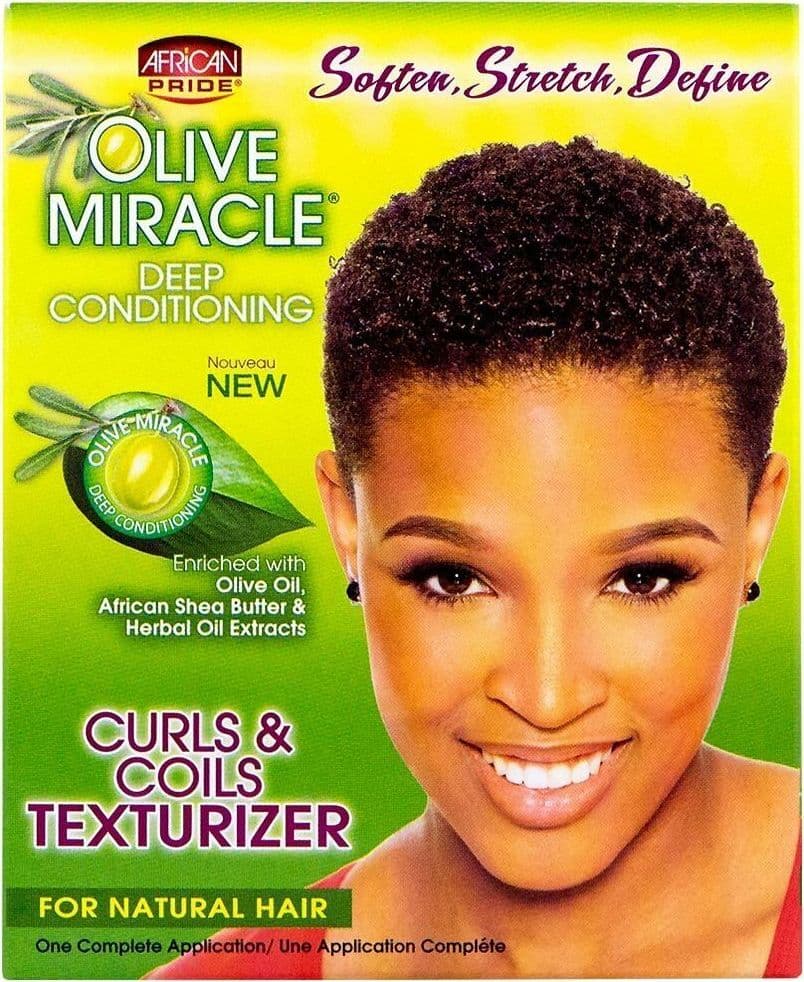 AFRICAN PRIDE OLIVE CURL & COIL TEXTURIZER KIT STIRAGGIO PER CAPELLI . in Trattamenti liscianti Agbon - Martinsicuro, commercioVirtuoso.it