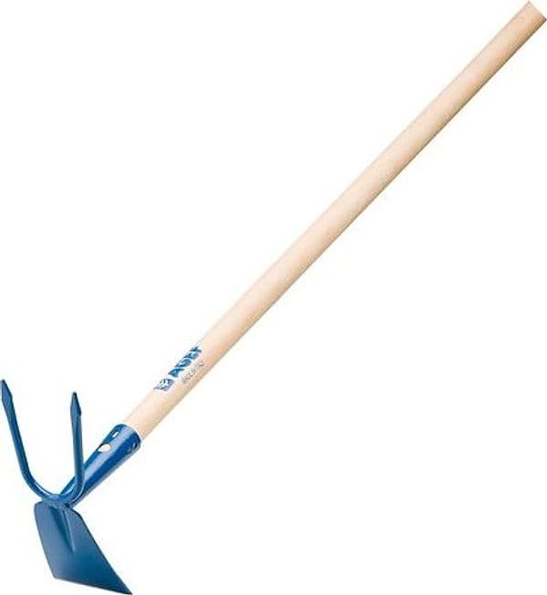 AGEF - ZAPPETTA QUADRA BIDENTE CON MANICO IN LEGNO DI FAGGIO - VERNICIATA BLU