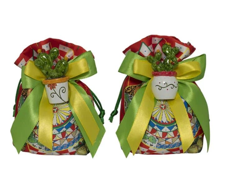 5 Pezzi Sacchetto Matrimonio Harmony maioliche con magnete piantine Resina