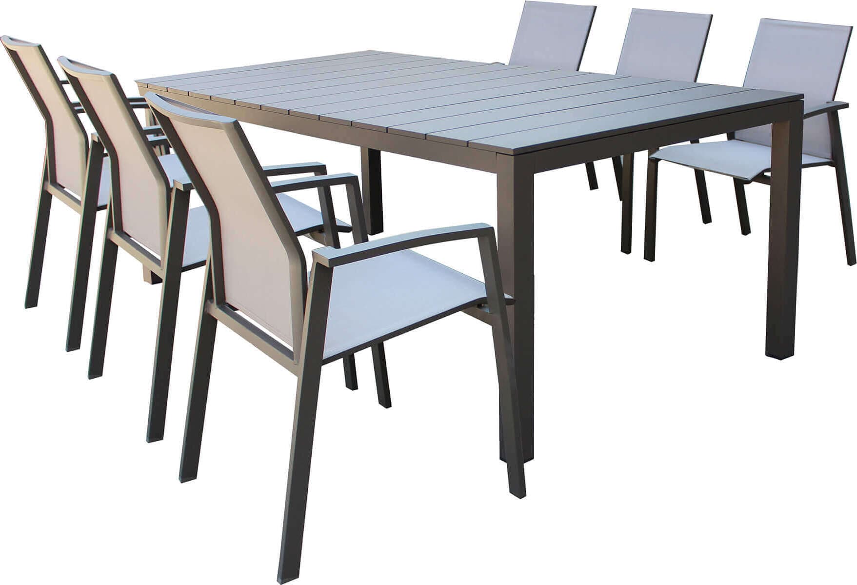 ALASKA---set-tavolo-in-alluminio-cm-214/280-x-100-x-75,5-h-con-6-sedute-Taupe-Milani-Home