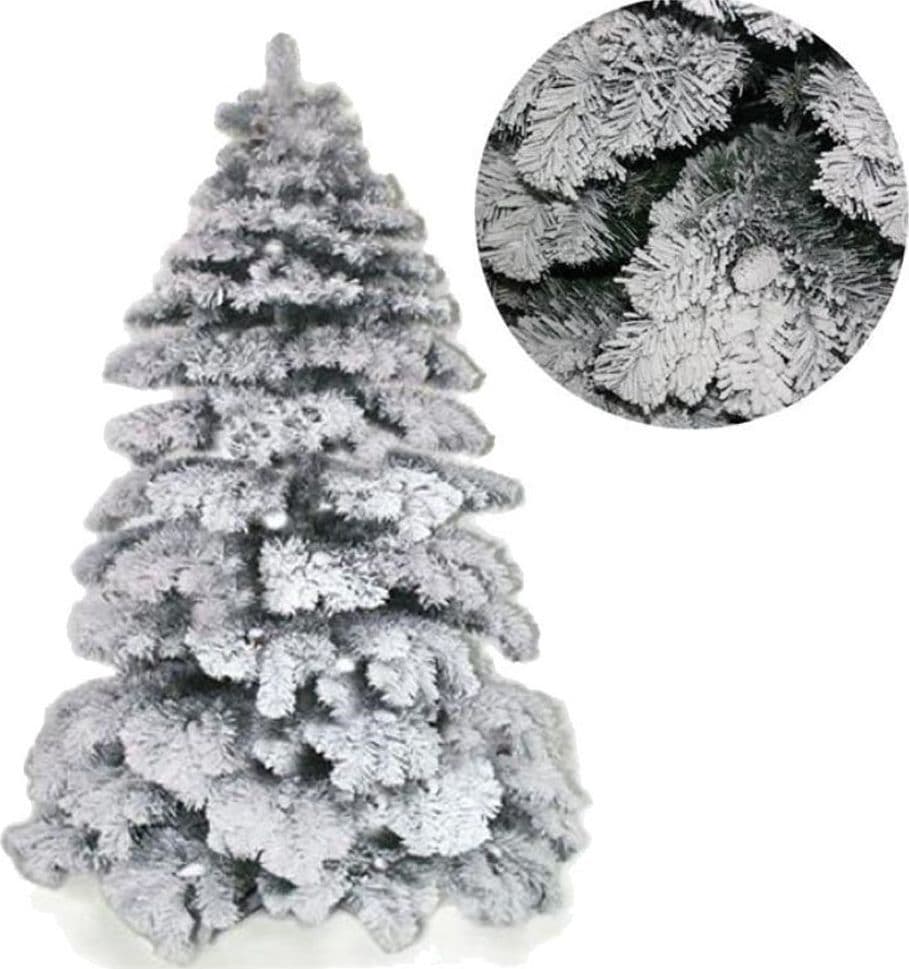 ALBERO DI NATALE 240CM ABETE SNOW CON EFFETTO INNEVATO BIANCO BASE A CROCE Trade Shop italia - Napoli, Commerciovirtuoso.it