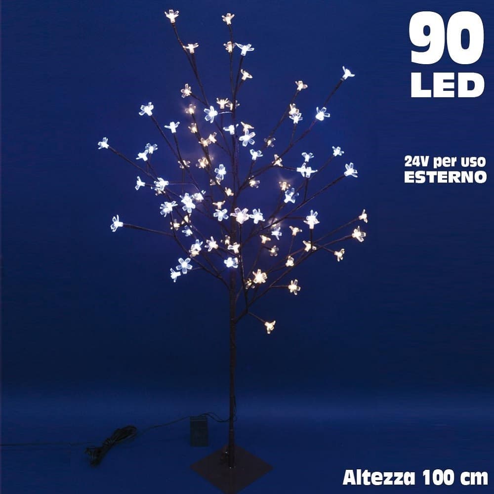 Albero-Di-Natale-Luminoso-Ciliegio-Per-Esterno-90-Led-100-Cm-Bianco-Freddo-Caldo