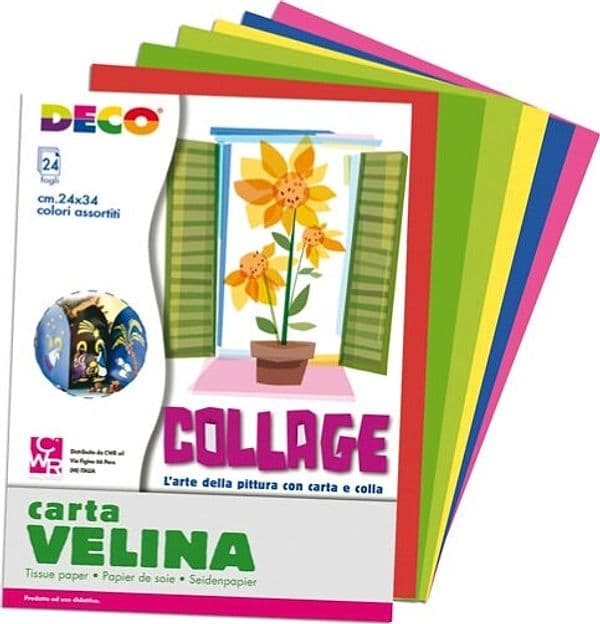 Album di carta velina - 24x34cm - colori assortiti - DECO - 24 fogli Casa e cucina/Hobby creativi/Carta e lavorazione della carta/Carta/Carta crespa Eurocartuccia - Pavullo, Commerciovirtuoso.it