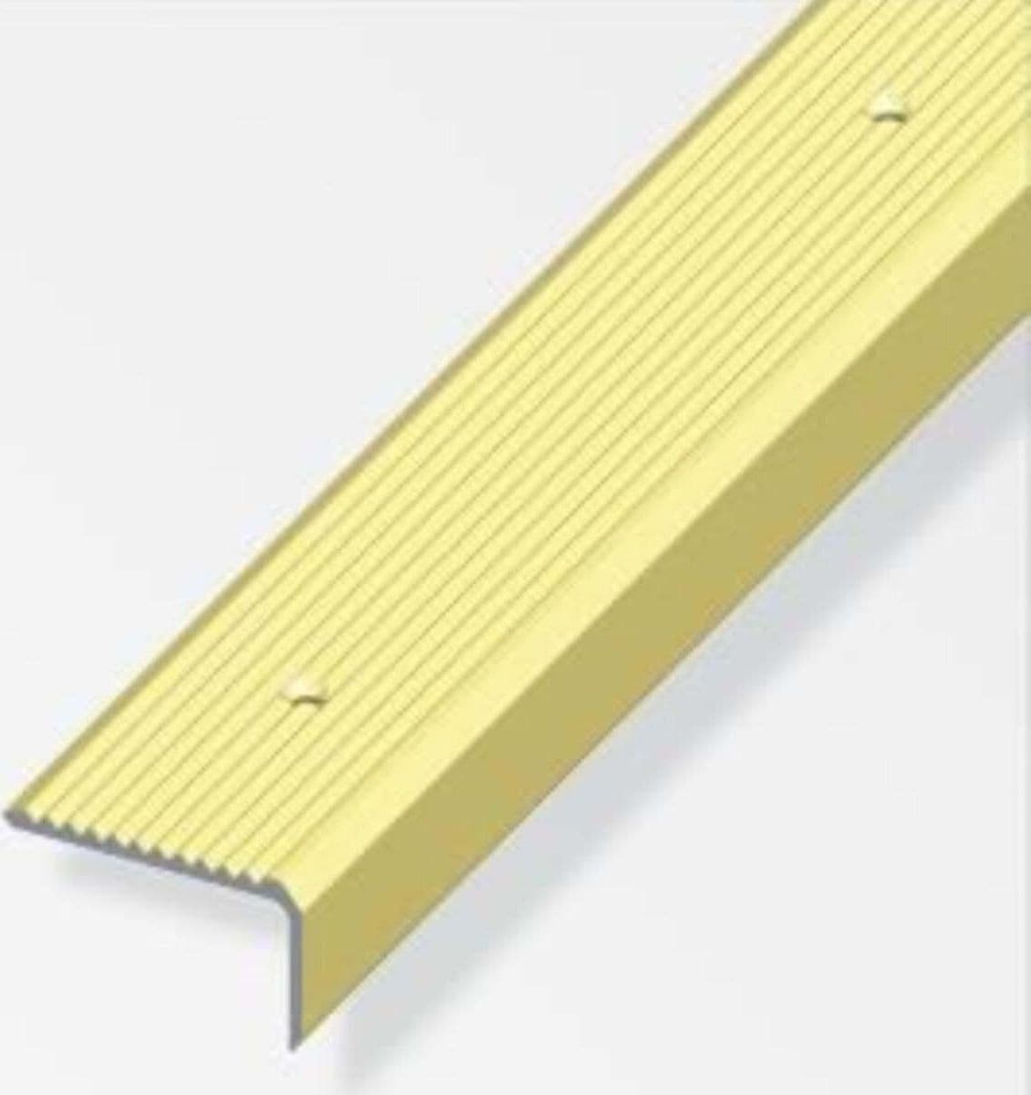ALFER---1mt---PROFILO-PER-PROTEZIONE-SCALE-IN-ALLUMINIO-ANODIZZATO---41x23MM---COLORE-OTTONE